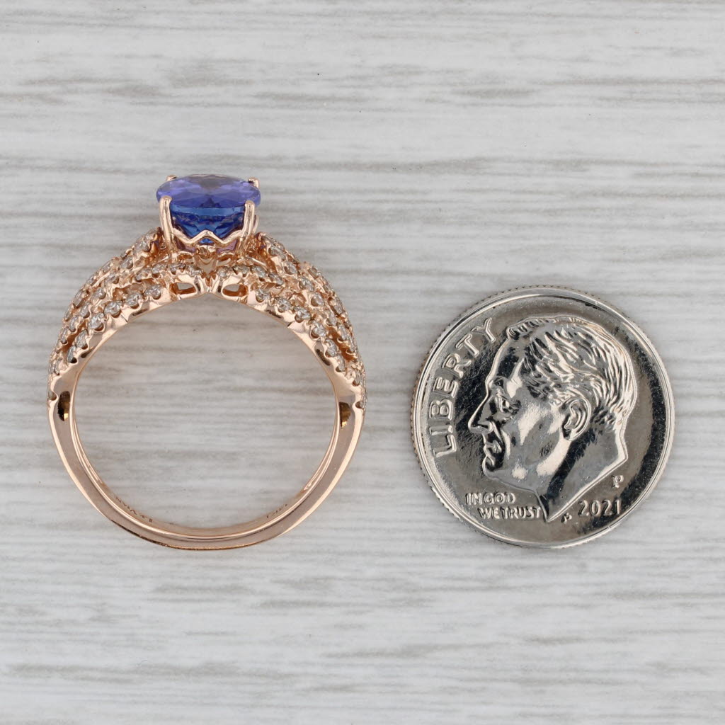 Tanzanite & Diamond Antique Style Engagement Ring Platinum 0.87ct - AZ1079